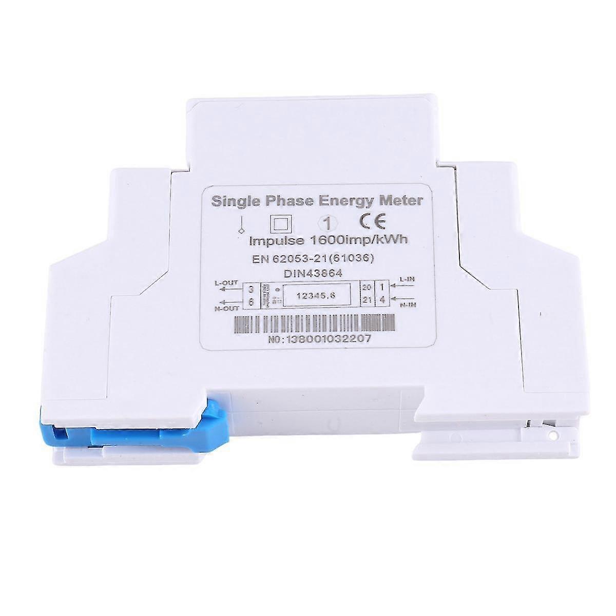 1pc Kwh Energy Meter 5(32)a 20a Lcd Digital Power Consumption Watt Meter Ac220v Watt Hour Din Rail