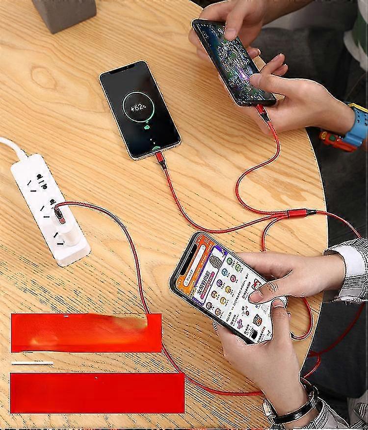 Nylon Braided One Drag Three Data Line Mobile Phone Fast Charging Three In One Charging