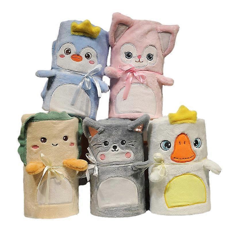 Cartoon Plush Roll Carpet Flannel Blanket Office Nap Air Conditioning Blanket Storage Blanket