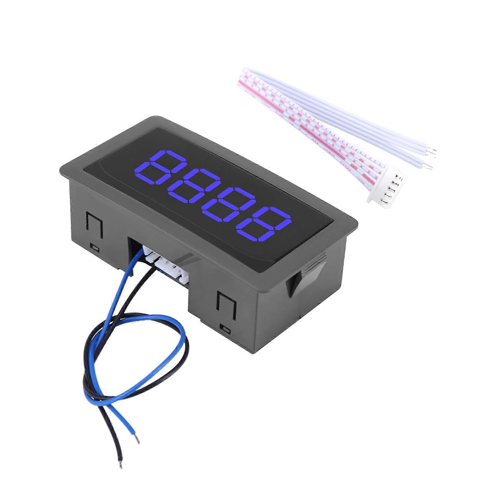 DC LED Digital Display 4 Digit 0-9999 Up/Down Plus/Minus Panel Counter Meter Blue YEMAA