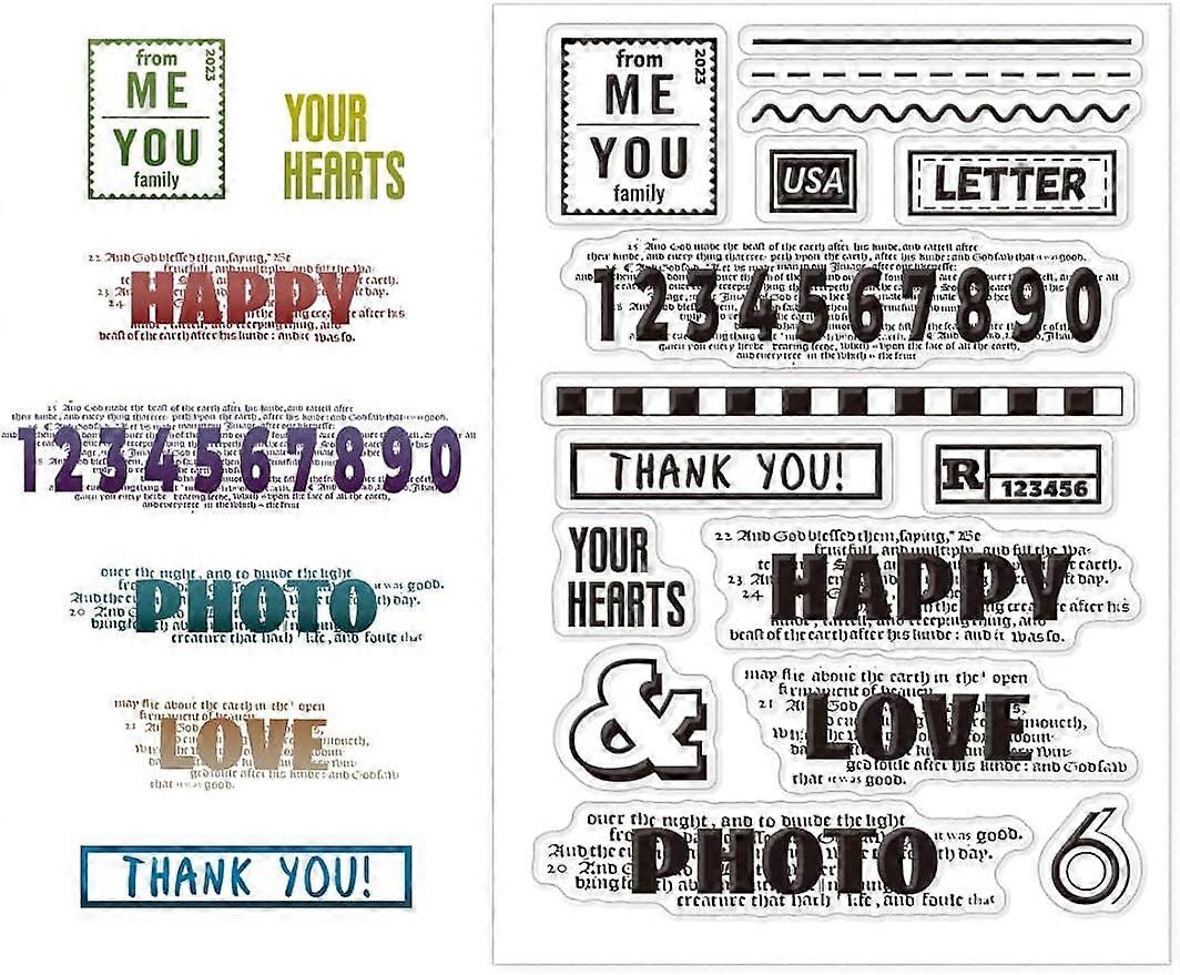 1Sheet Word Silicone Clear Stamp Seals