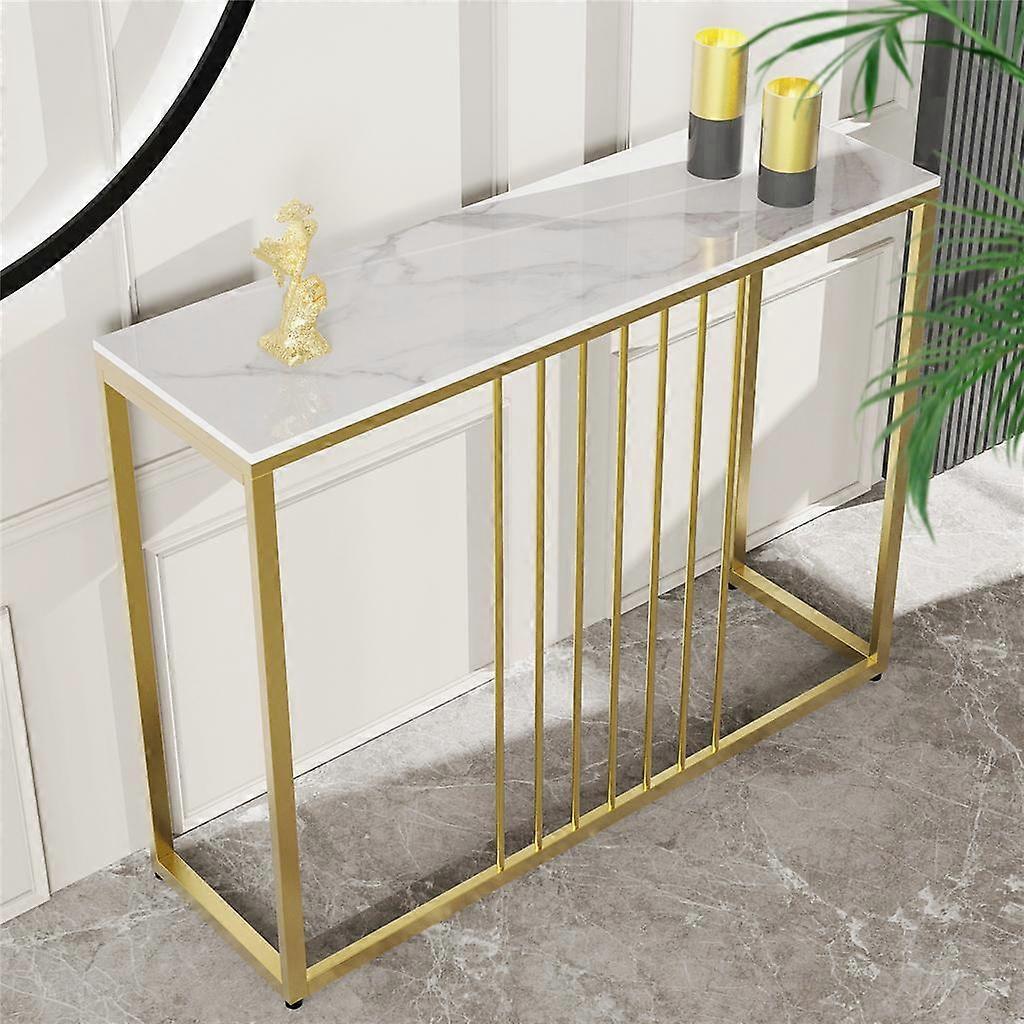 Golden Marble Console Table Side End Sofa Table for Living Room Bedroom Kitchen