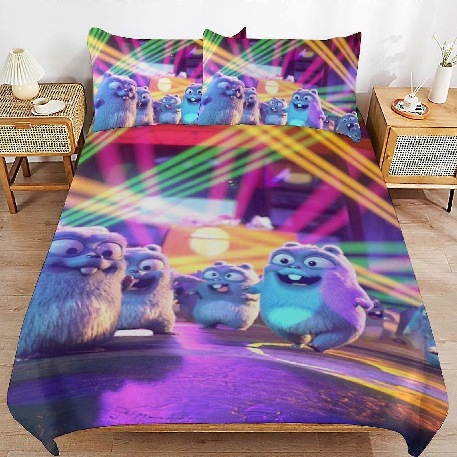 x235 Grizzy And The Lemmings Comforter Set 3 Pieces Quilt Cover Set Soft Bedding Sets for All Seasons (1 Comforter 2 Pillowcases) hb235