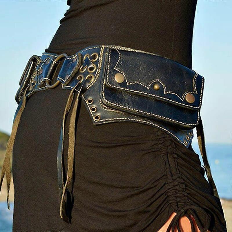 Mooke Mittelalterlicher Gürtelbeutel Aus PU-Leder – Wikinger & Steampunk Cosplay Tasche | Mit Metallkette