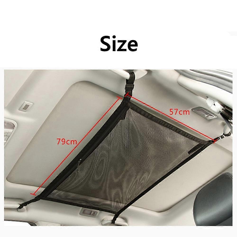 Car Ceiling Storage Net Car Roof Storage Mesh Bag Interior Cargo Universal Netbag Adjustable