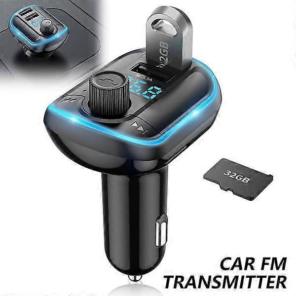 Bluetooth 5.0 Car FM Transmitter with Dual USB Charger