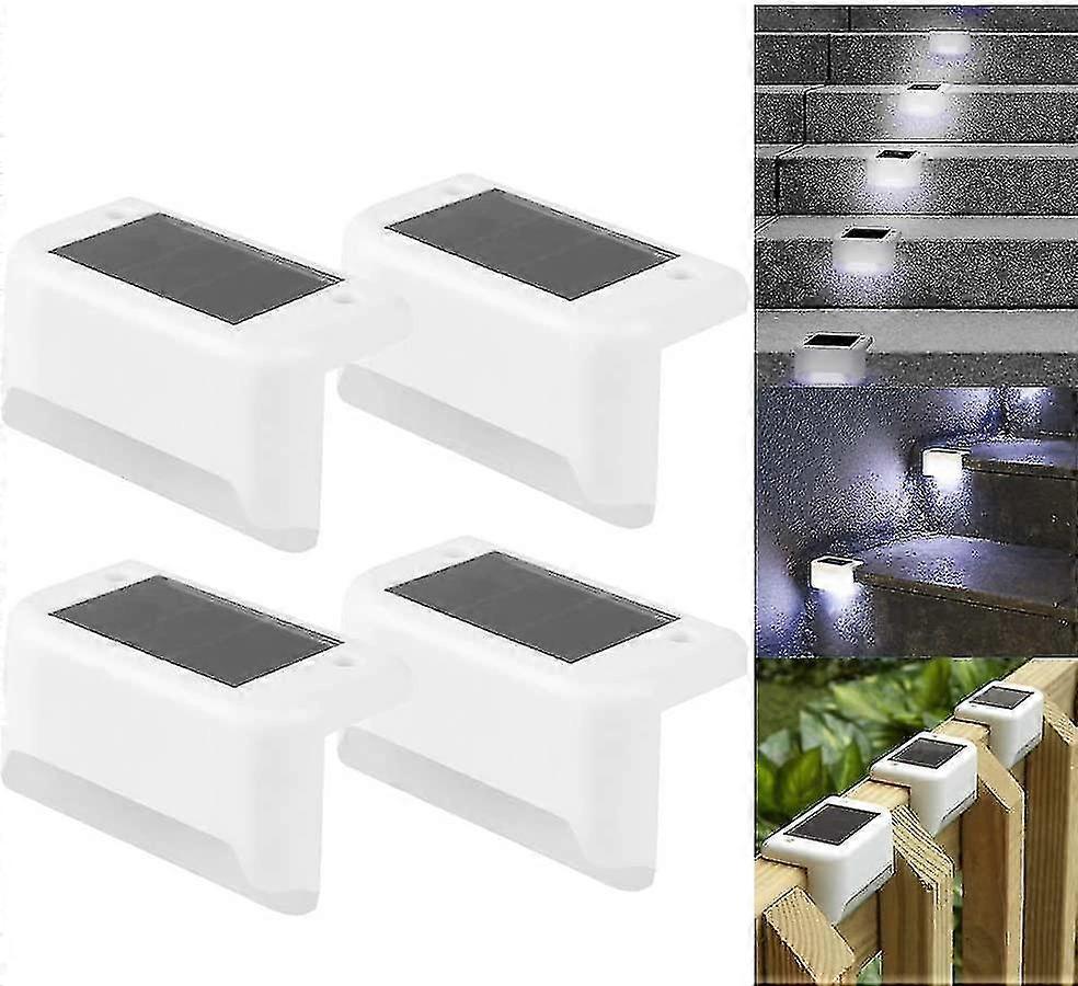 4パックソーラーデッキライトは、屋外ステップフェンスのための防水フェンスライトを導いたソーラーステップライト