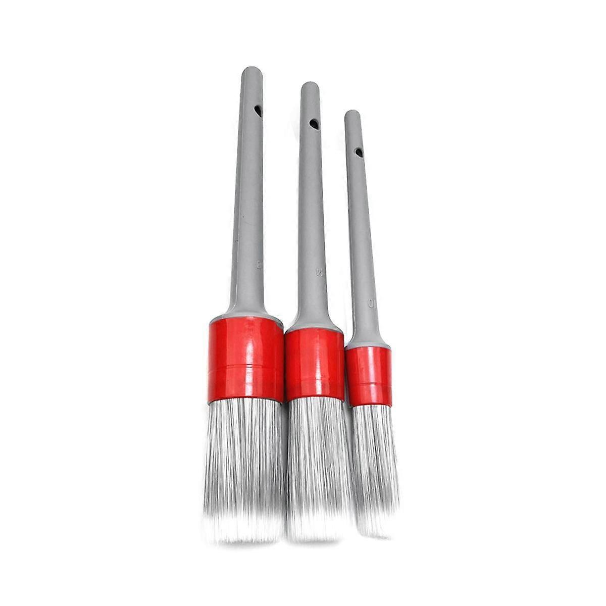 Super Soft Synthetic Detailing Brushes Set Handle for Wheels,Tires, Engine Bay, Leather Seats, Door