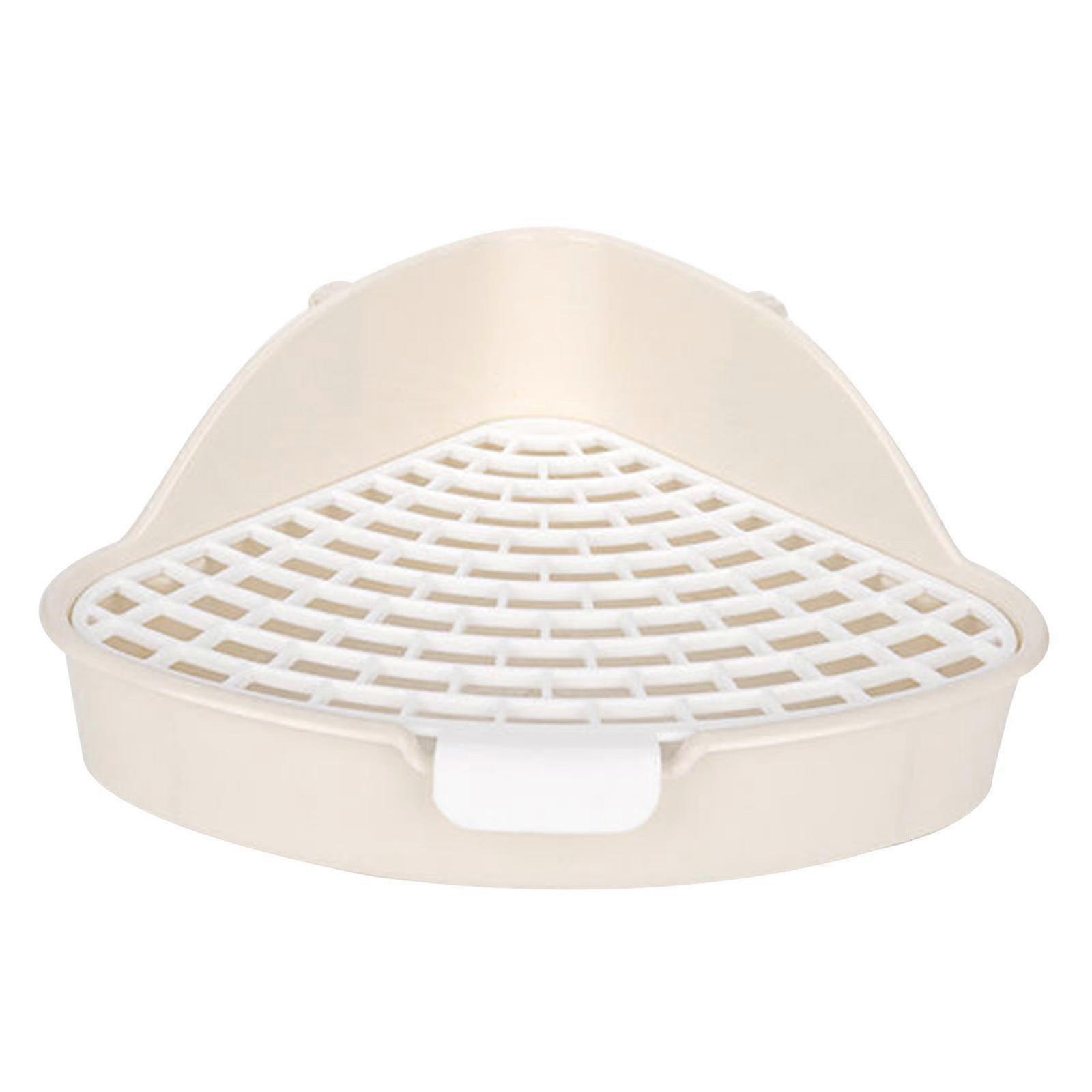 Small Animal Litter Tray Plastic Triangular Corner Litter Pan With Grate