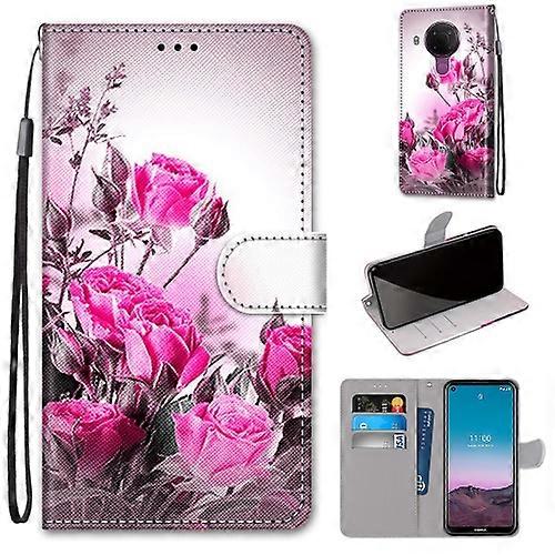 For Nokia 5.4 Coloured Drawing Cross Texture Horizontal Flip PU Leather Case