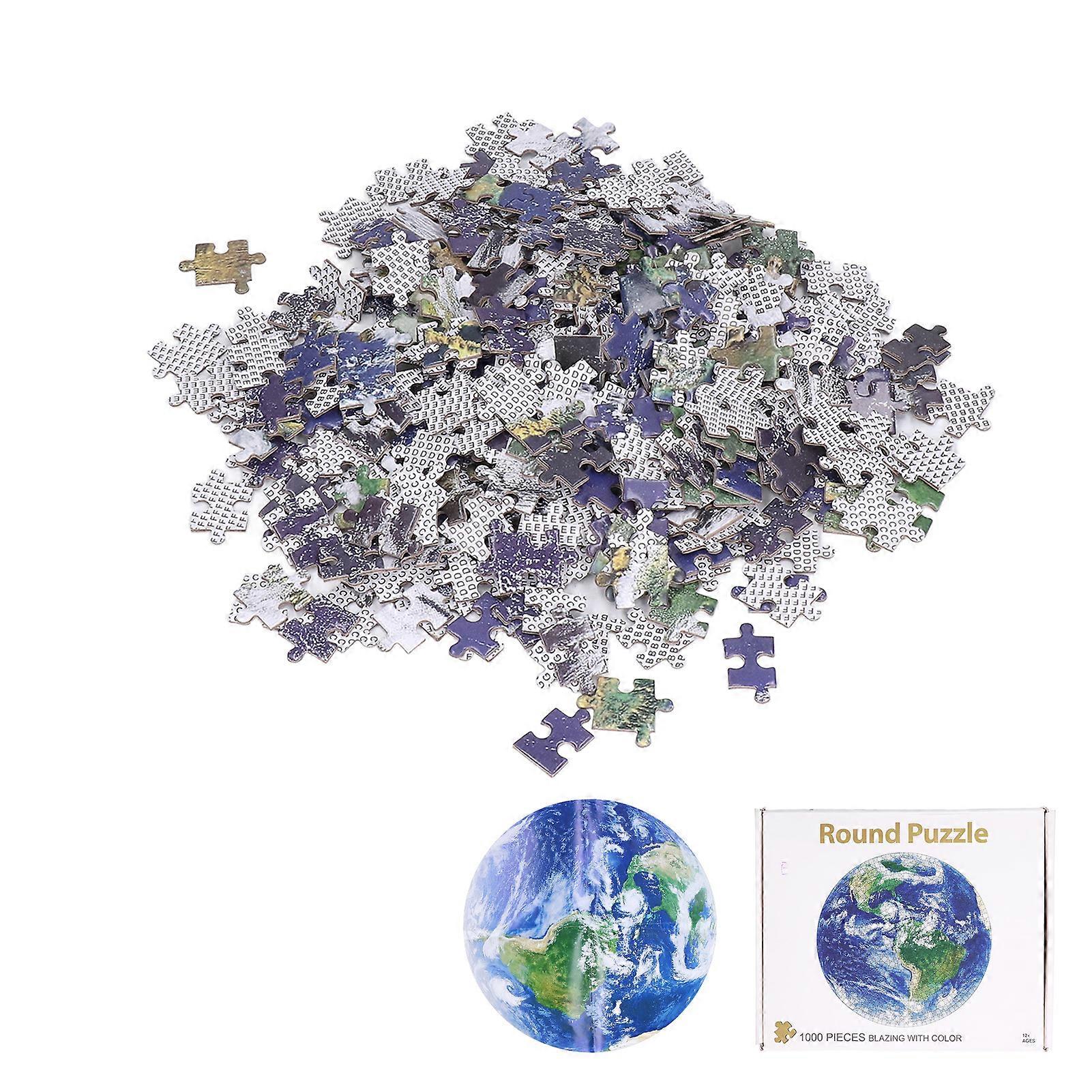 1000 Pcs Earth Puzzle Customized Paper Puzzles Round DIY Jigsaw Puzzle Toys for Adults Children