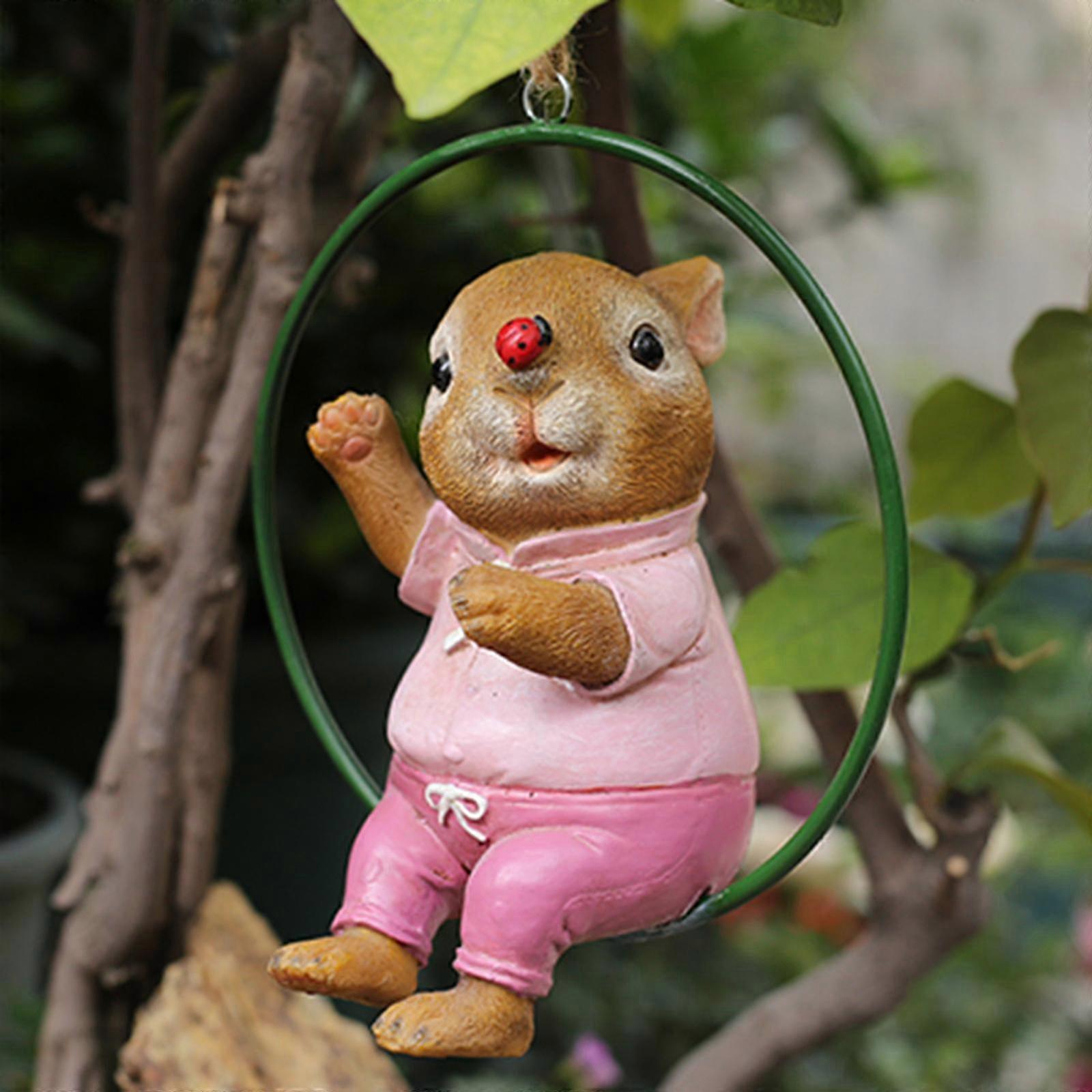Pasqua Corona giardinaggio Albero Decorazione Cartone animato Animale Resin Bunny Ornamenti