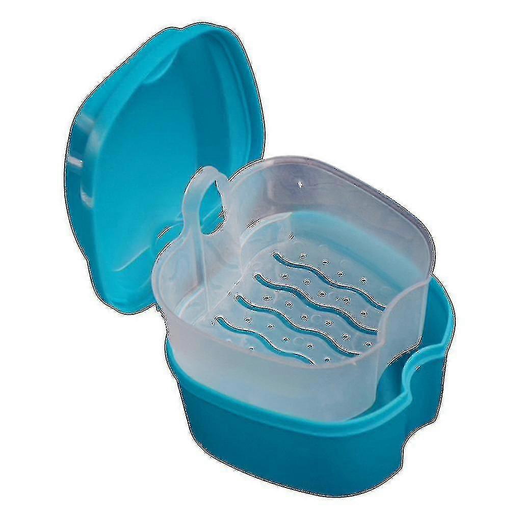 Denture Bath Box Case False Teeth Storage Box With Hanging Net Container