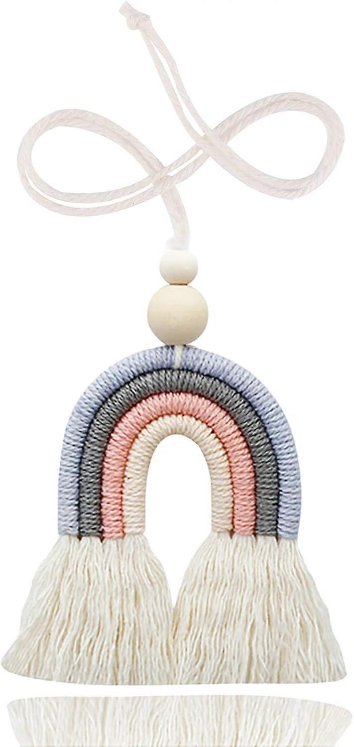 1 Piece (Color 3)Rainbow Car Charm with Wooden Beads for Home Wall Car Decoration