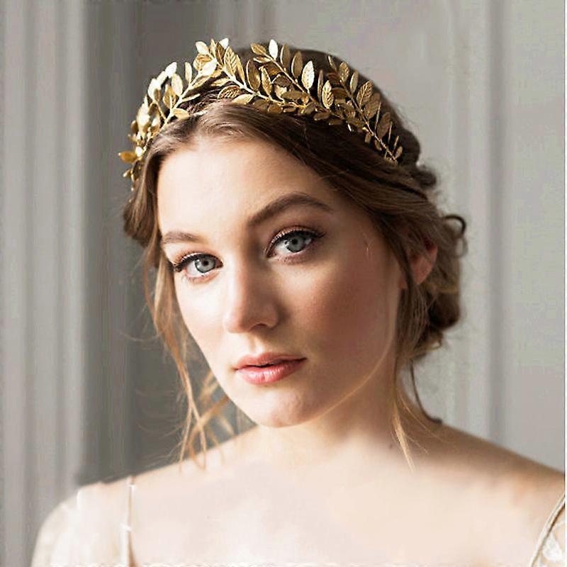 Bridal Gold Leaf Crown Headband  Tiara