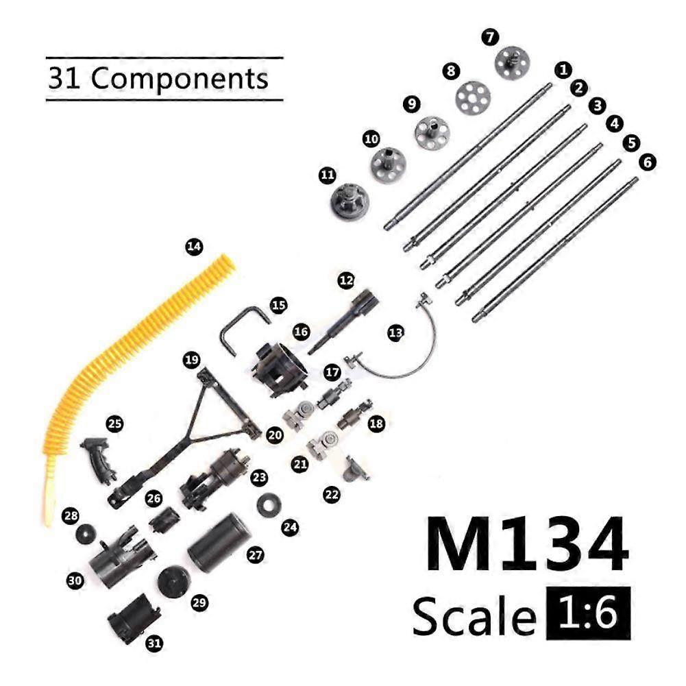 thumbnail interactive-video image 1 of 1:6 Scale M134 Minigun – 16cm Plastic Gatling Gun For Terminator Action Figures 1 of 3