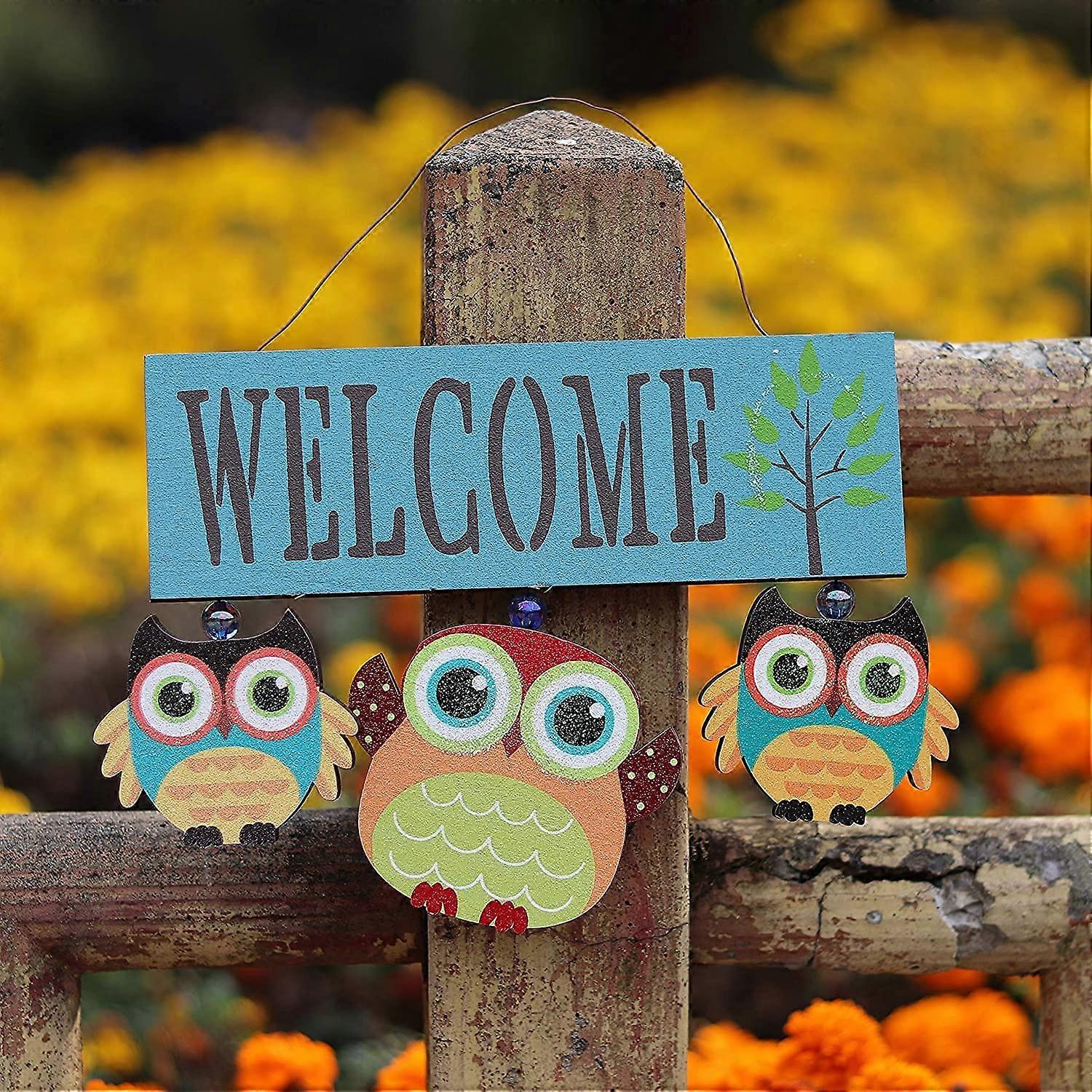 Bagoly üdvözlő lógó fa jel (kék)