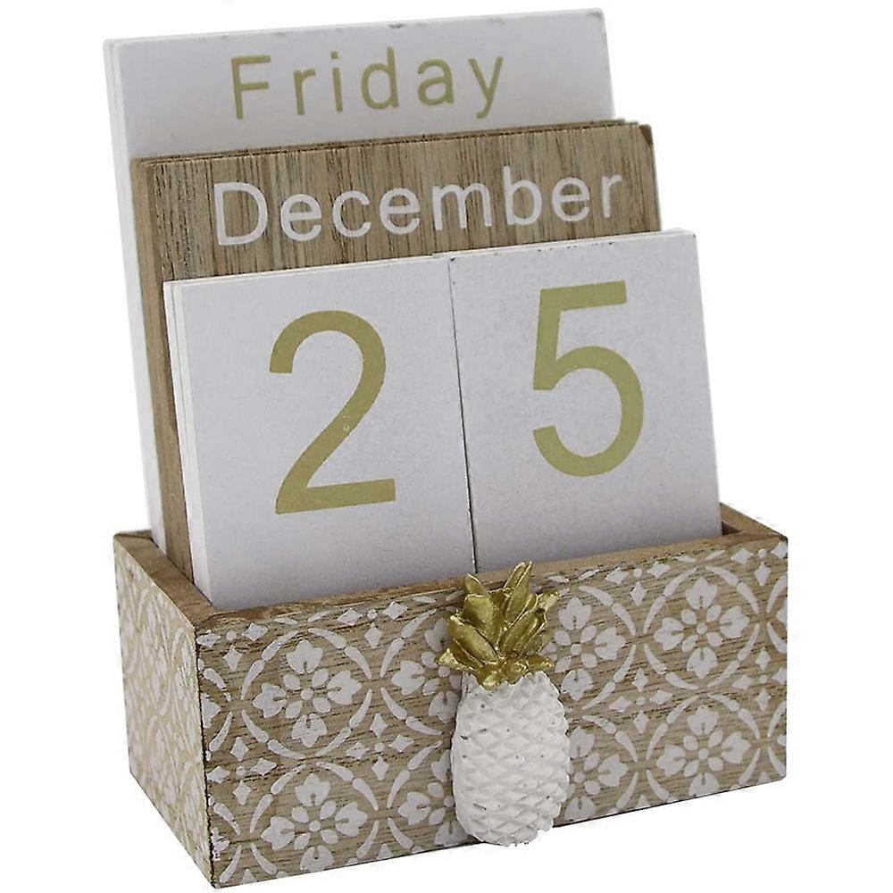 Wooden Flip Desk Blocks Calendar, Plank/Table Calendar Display,/Office Decoration,11.5X6.5X14.5CM,C