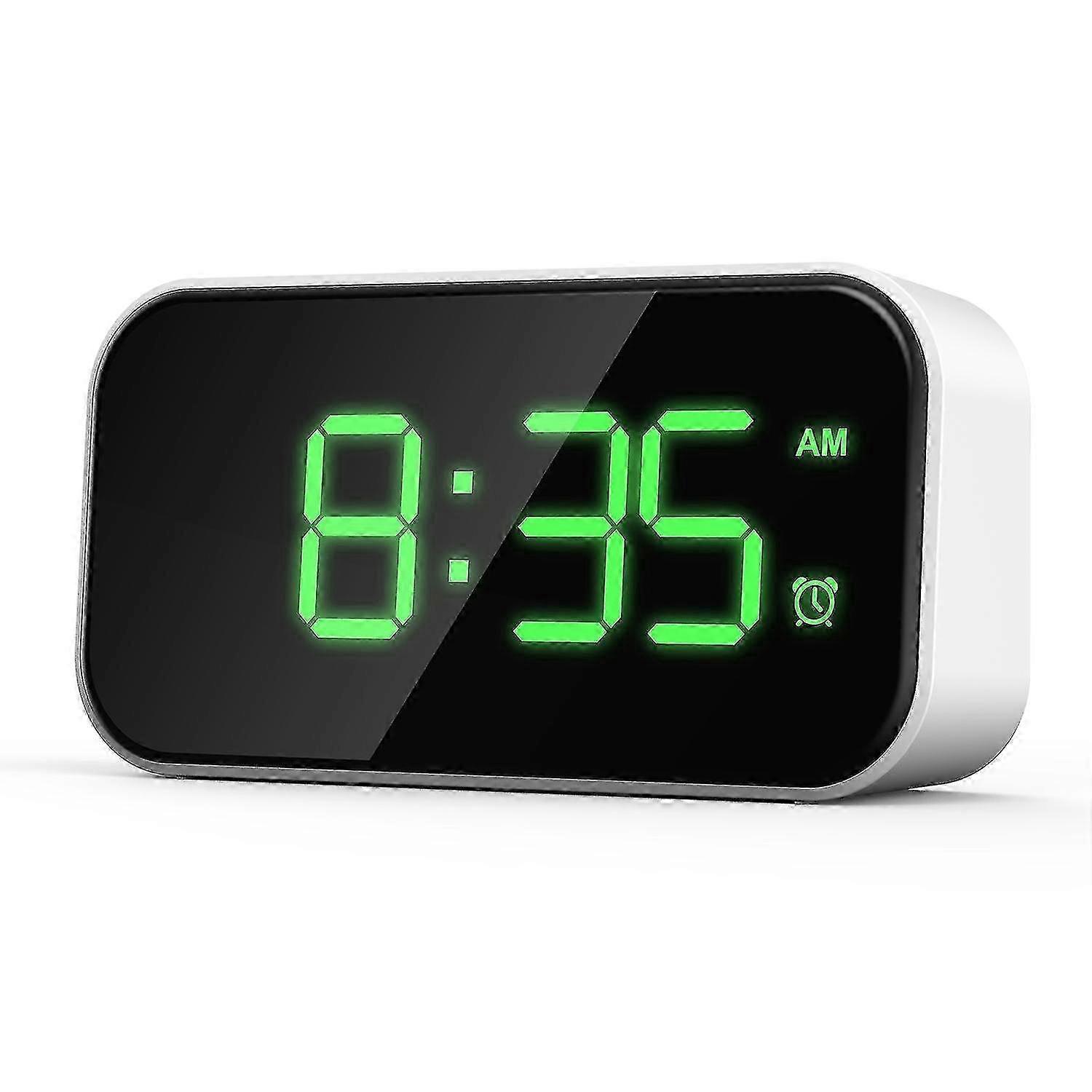 Digital Alarm Clock For Bedrooms, Bedside Clock With 6 Levels Of Brightness, Snooze (white Appearan
