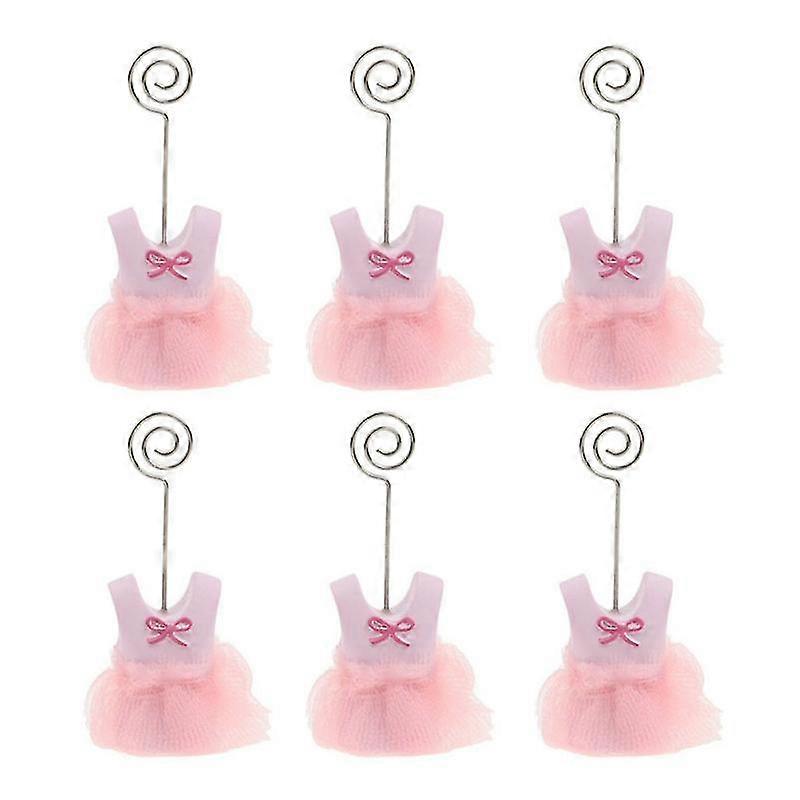 6pcs baby party place holder baby clothes name table setting marker shop display price tag (pink)