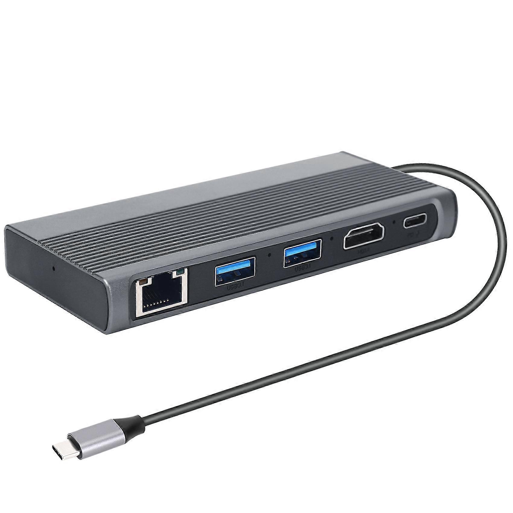 Hub USB C, custodia SSD M.2 - compatibile con USB 3.1, RJ45 e PD, docking station di tipo C per SSD M.2 NVMe NGFF