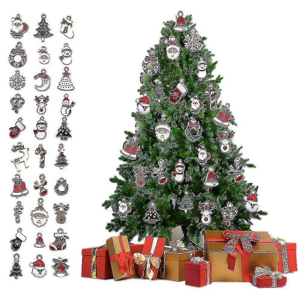 30stk Mini julepynt Juletræspynt, Miniature julemanden Snemandsharpiks Ornamenter Høj kvalitet