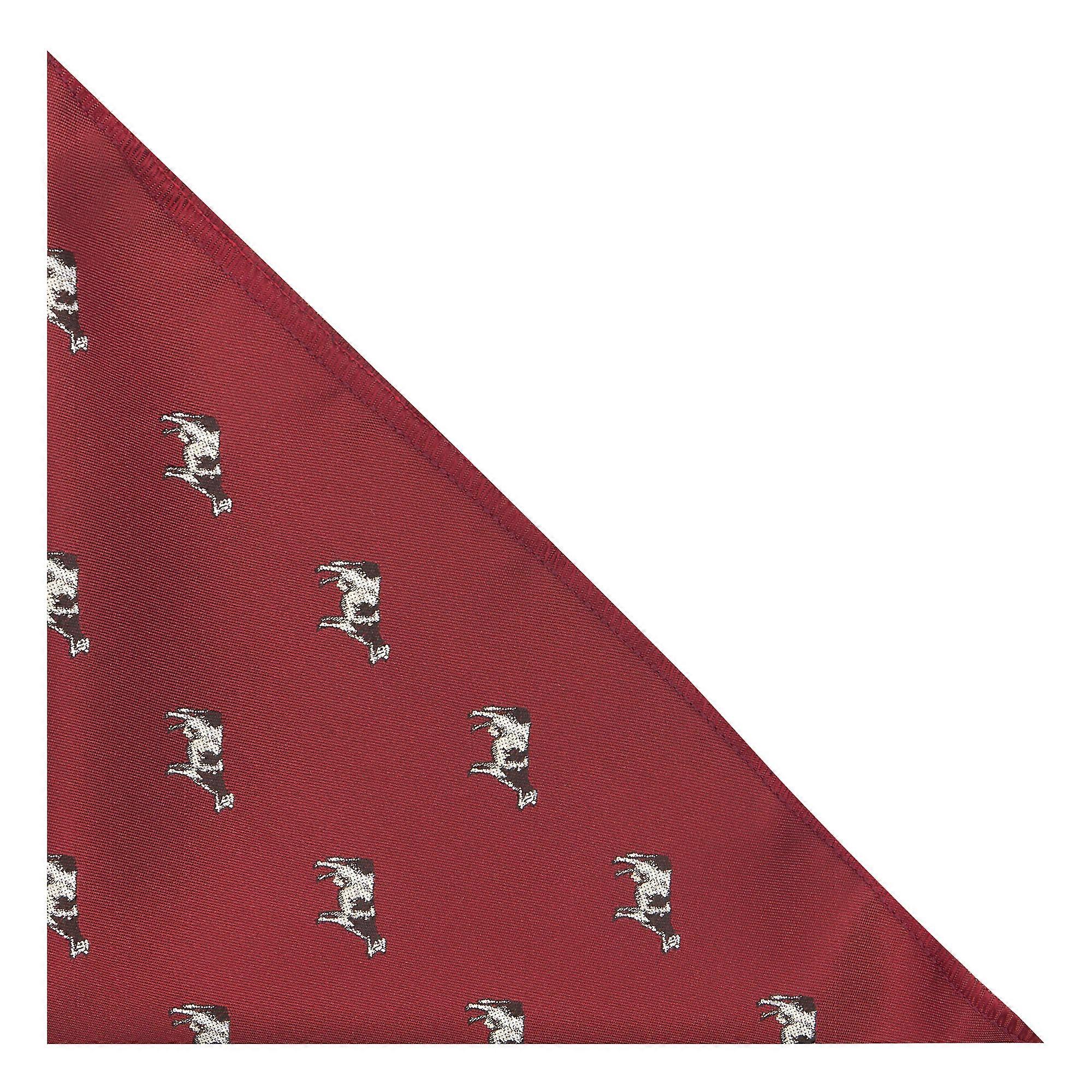 Burgundy Red Cow Embroidered Pocket Square