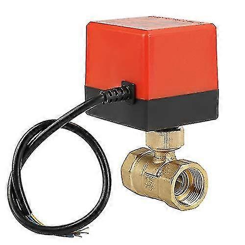 שסתום כדור ממונע 2 דרך שסתום כדור חשמלי dc 12v G34 Dn20 3 חוט 2 שסתום כדור פליז בקרה לבקרת זרימה מתאים לגז מים בינוני