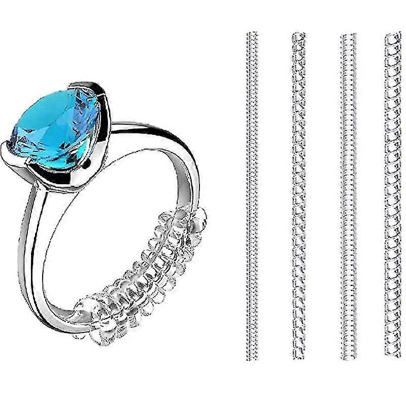 Ring Size Adjuster Ring Guard Clip Invisible Tightener Transparent Resizer For Loose Ring (4pcs, Transparent Color)