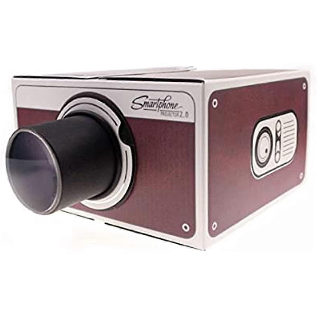 Queiting Mini DIY Projector 8* Image Magnification Projection Paper Box Home Portable Smart Mobile Phone Projector Lens for Mobile Phones Video Films