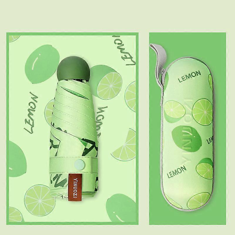 Mini Capsule Umbrella Cartoon Fruit Avocado Anti-Uv Upf50 + Folding Pocket Umbrella 6k Parasol Small Paraguas
