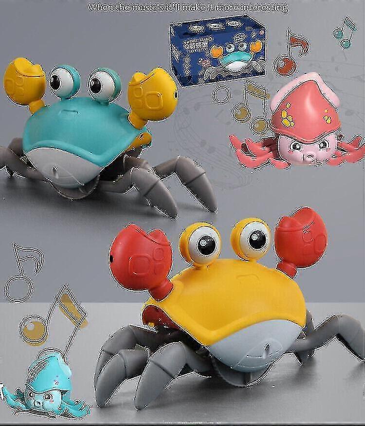USB Rechargeable Electric Crab Crawling Toy with Music and LED Light for Kids and Toddlers