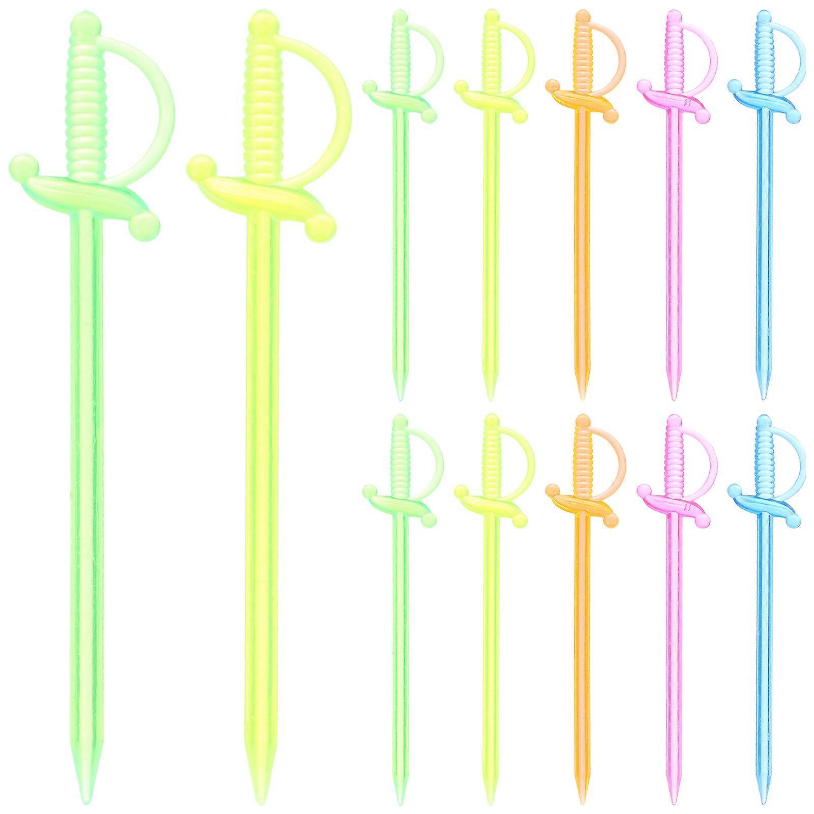 200pcs Plastic Cocktail Sword Picks Party Fruit Picks Sword Shaped Appetizer Picks