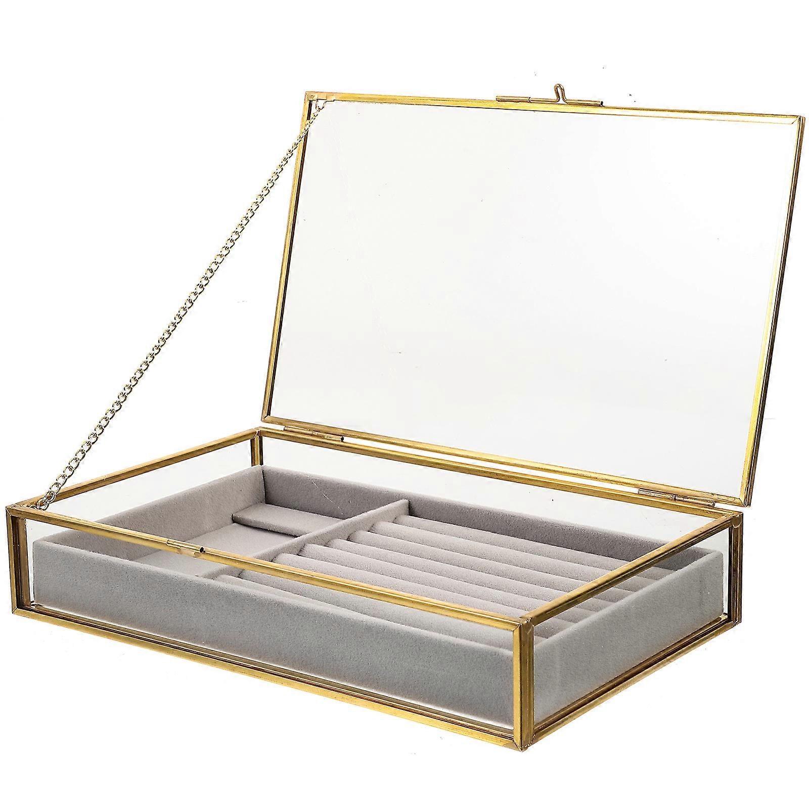 ジュエリー装身具ボックスジュエリーボックスヴィンテージ装飾ボックスジュエリーディスプレイボックス(合金フレーム付き)