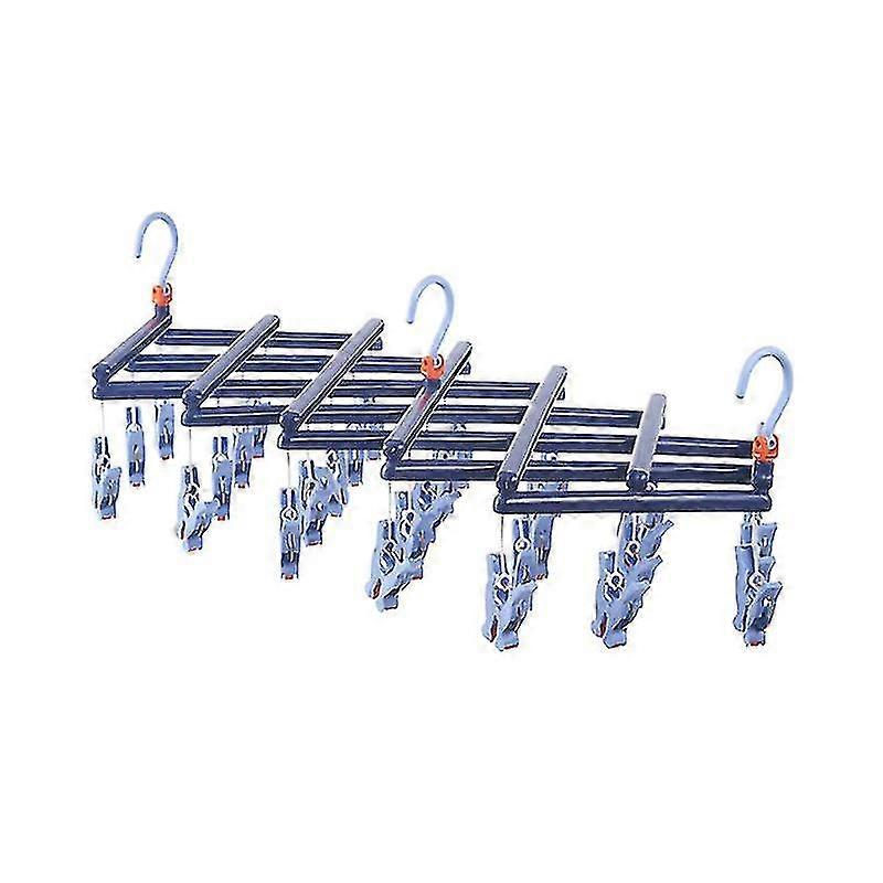29 Clips Plastic Folding Drying Rack for Socks and Underwear - Windproof Multifunctional Clothespin