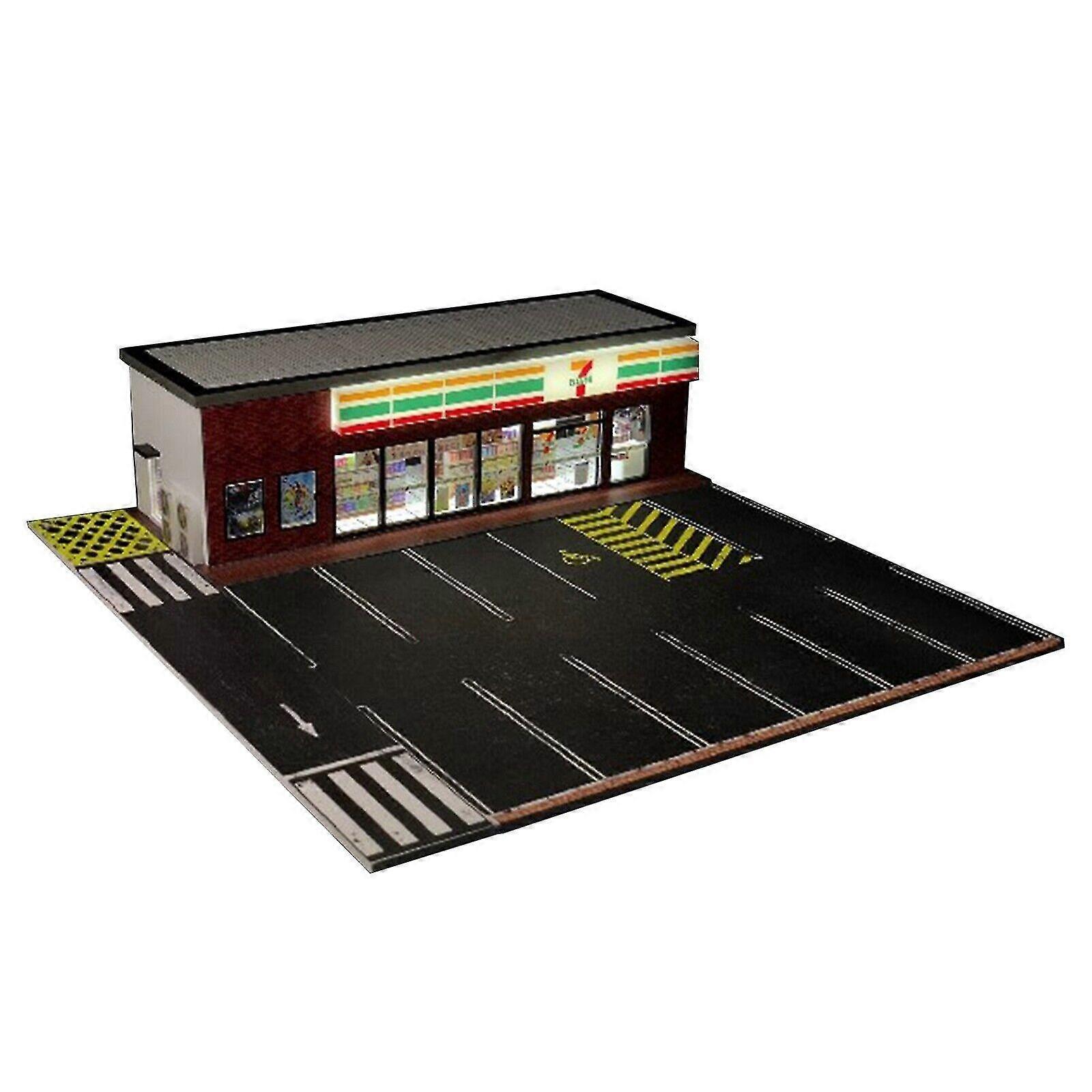 2022 Gファンジオラマ1:64ショッピングストアLED照明車両駐車場Displ9j