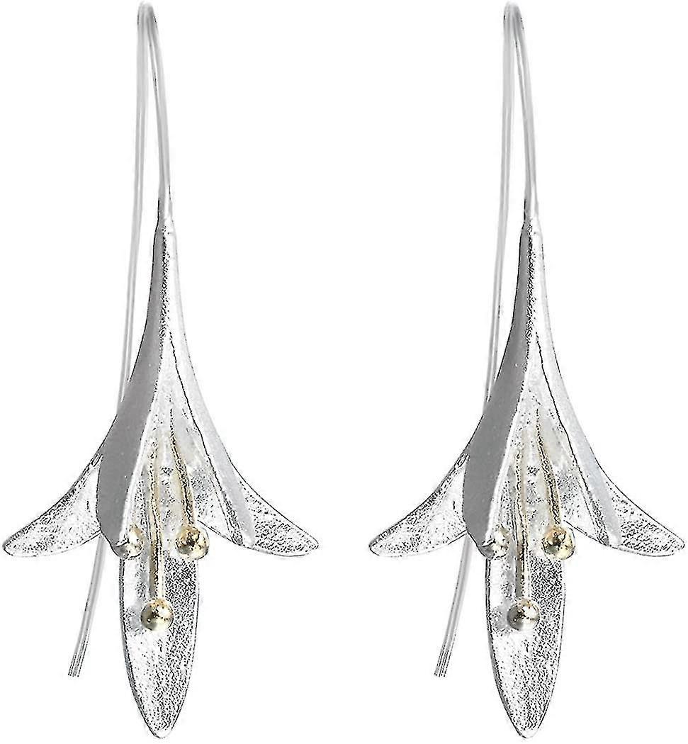 Delicate Star Cascade Dangle Drop Hook Earrings in Sterling Silver