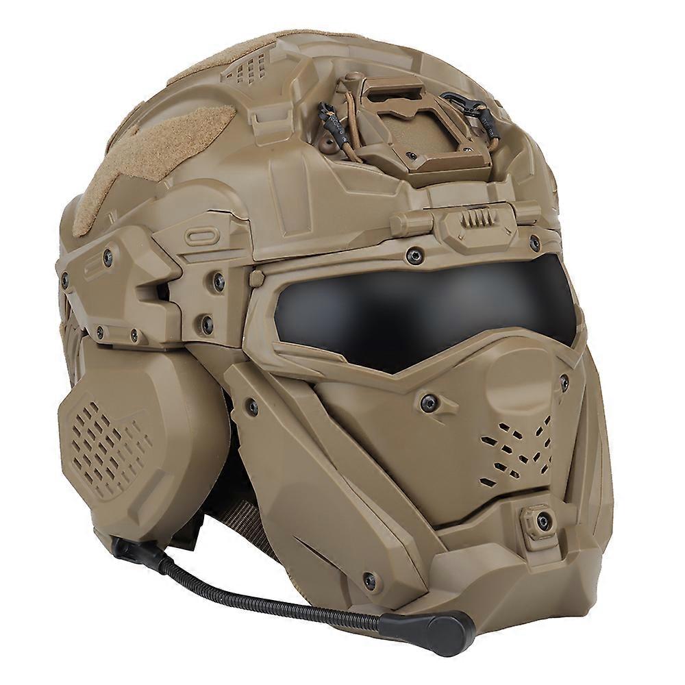 Airsoft Fast Helmet Tactical Military W-Ronin Assault Helmet II Built-in Headset,Anti-fog Fan,Flip Mask,Replacement Lens