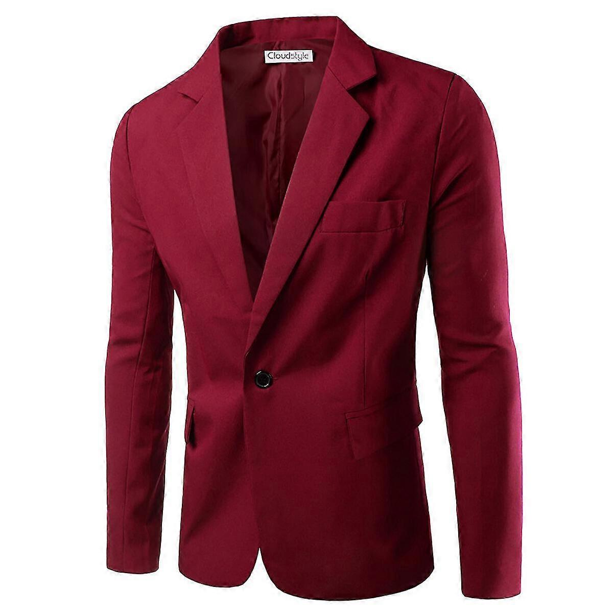 Blazer casual masculino de cor sólida e corte slim