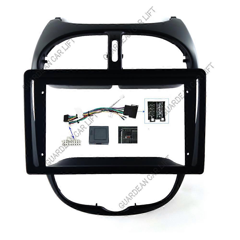 GDA 9 Inch 2 Din android car Dashboard Frame CAR DVD Frame Radio Panel Frame Navigation Panel for Peugeot 206 2000-2008