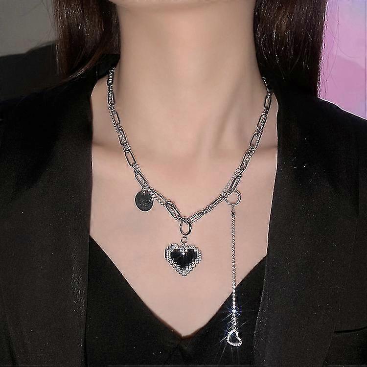 Love Double Heart Titanium Steel Necklace