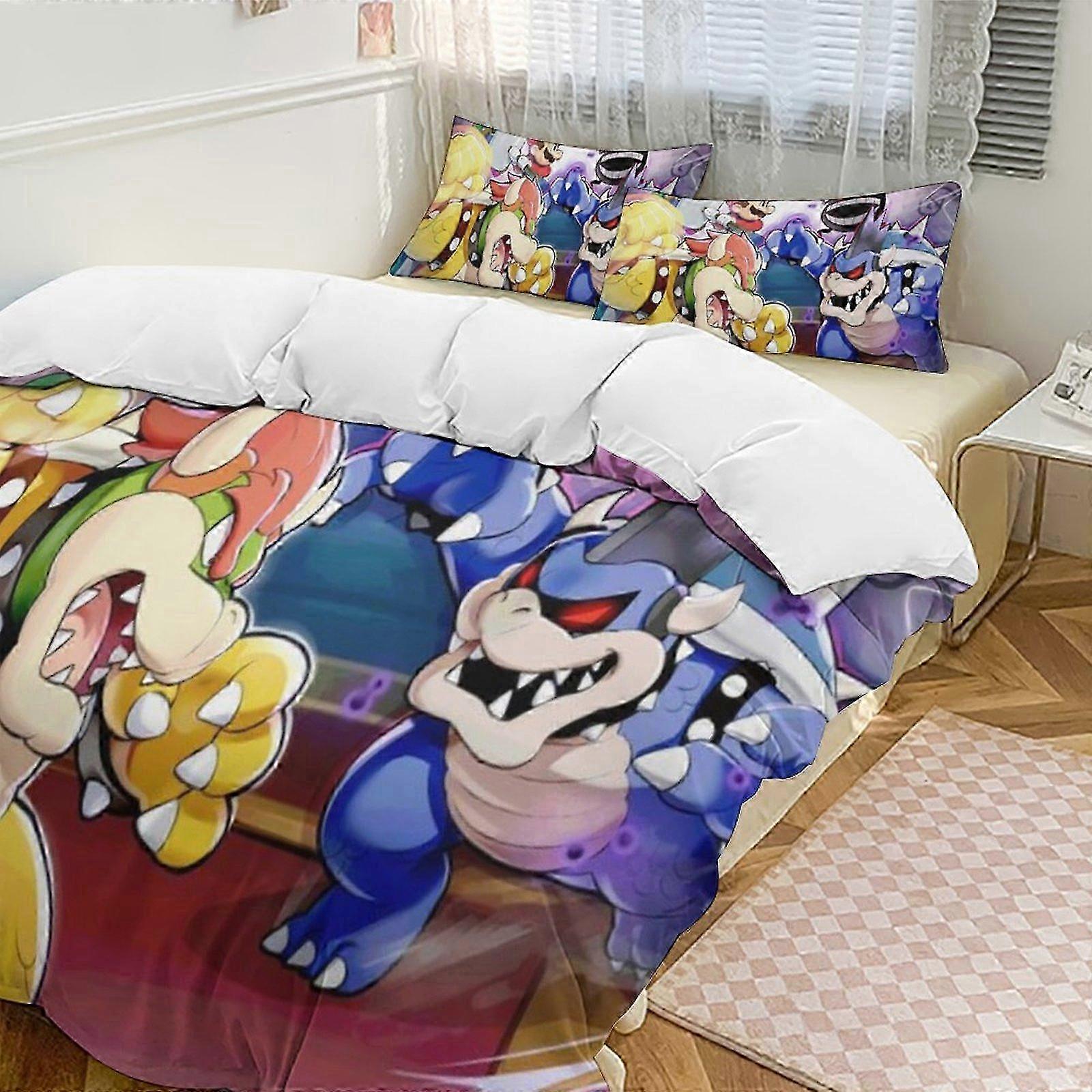 o1321 Lençóis Luigi's Mansion Down Capa de Edredom Microfibra Conjunto de Cama, (1 Capa de Edredom e 2 Fronhas) Lençóis fg1321