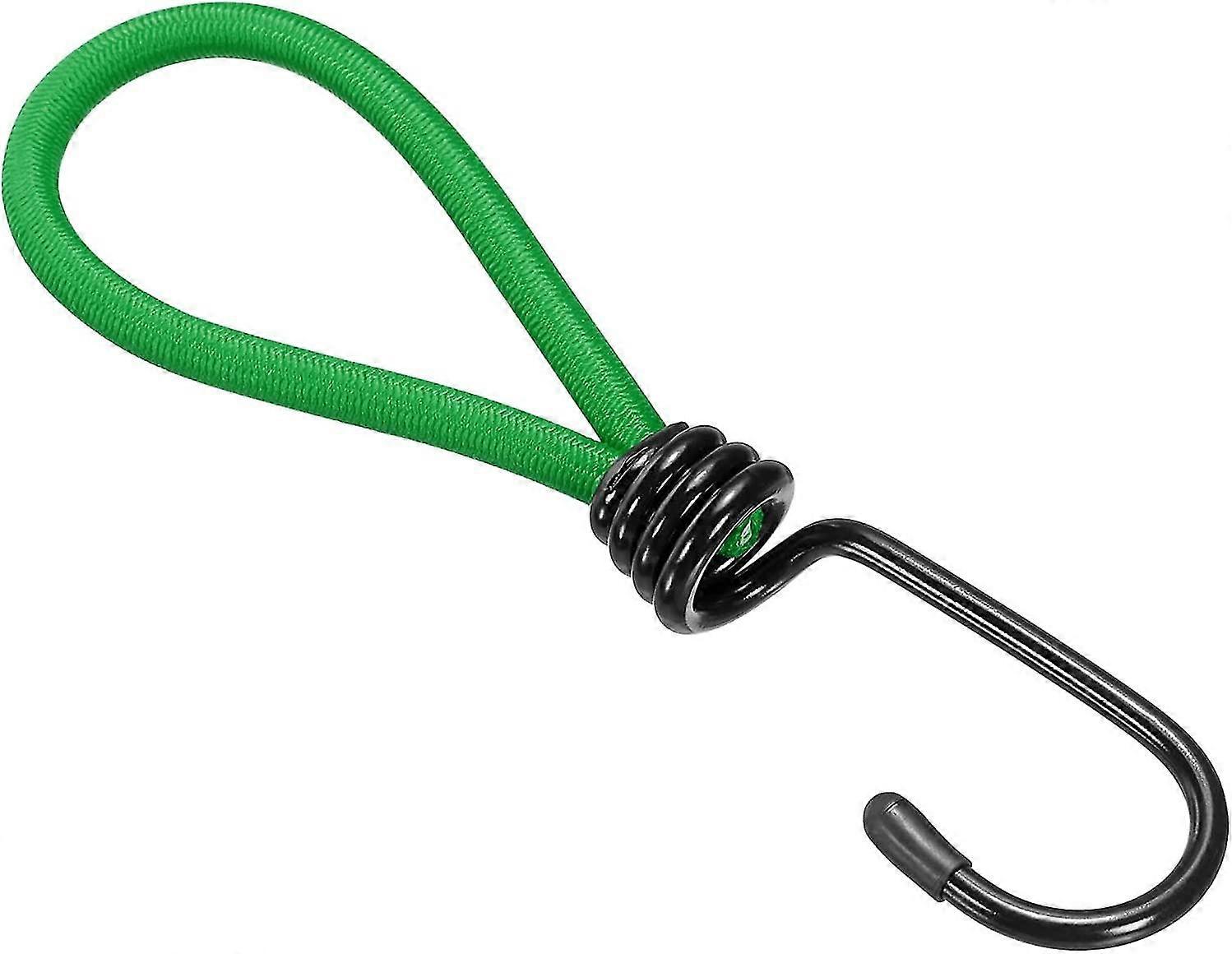 Elastic Cord With Hook - Tarp Rubber Strap Rope Fixing Tent Accessory, Apply To Outdoor/camping/hiking (6" Length, Green)