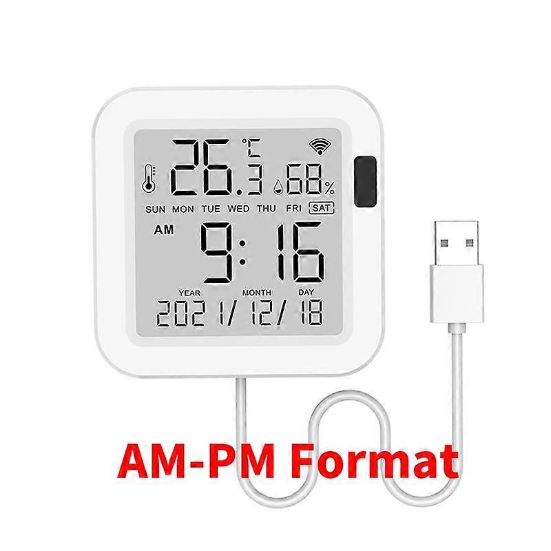 Tuya Temperature and Humidity Smart Sensor With Backlight for Smart Home var WiFi SmartLife Work with Alexa Google Assistant