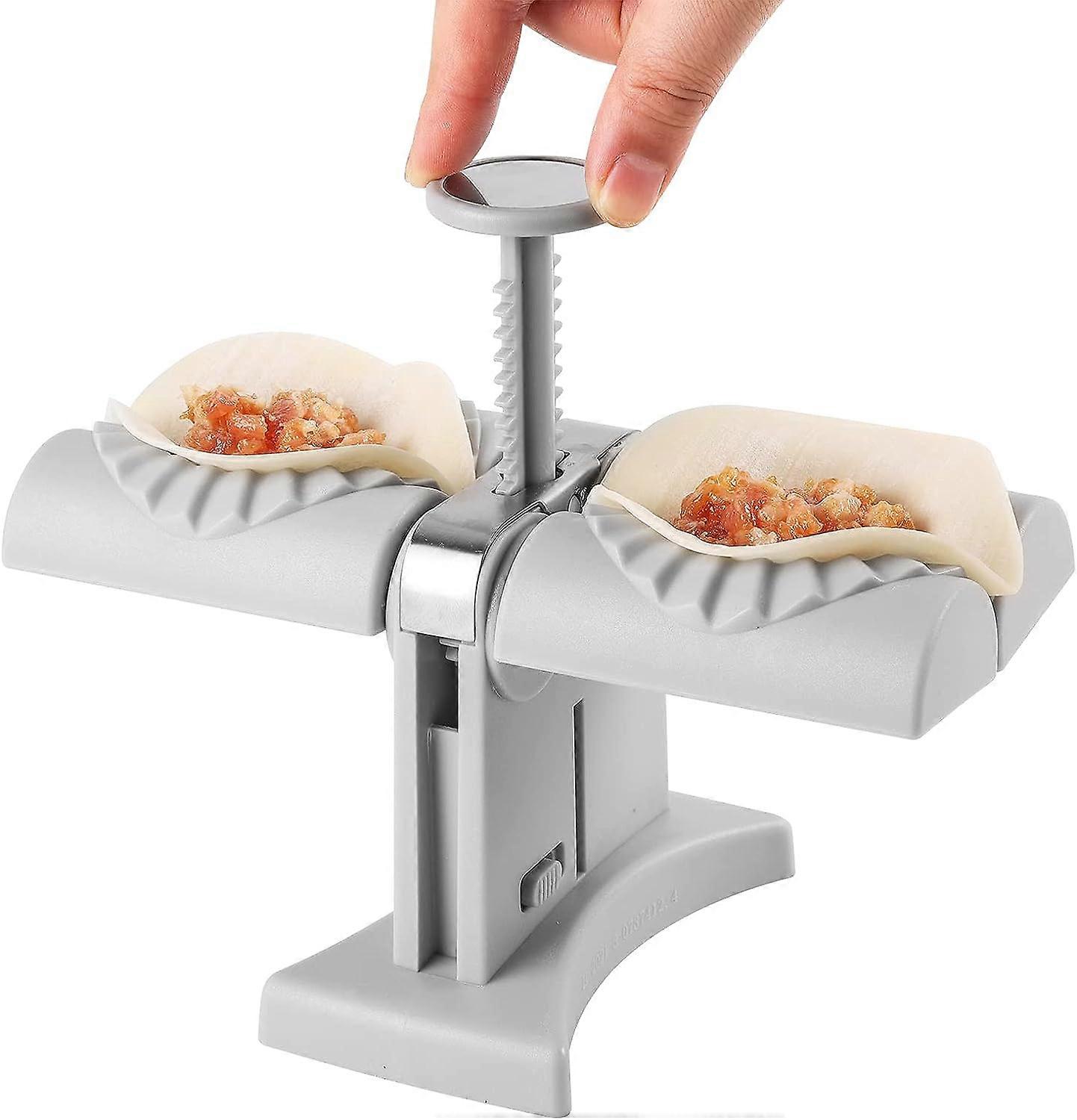 Wonton molds, stainless steel double head automatic wonton maker, simple dumpling maker tools