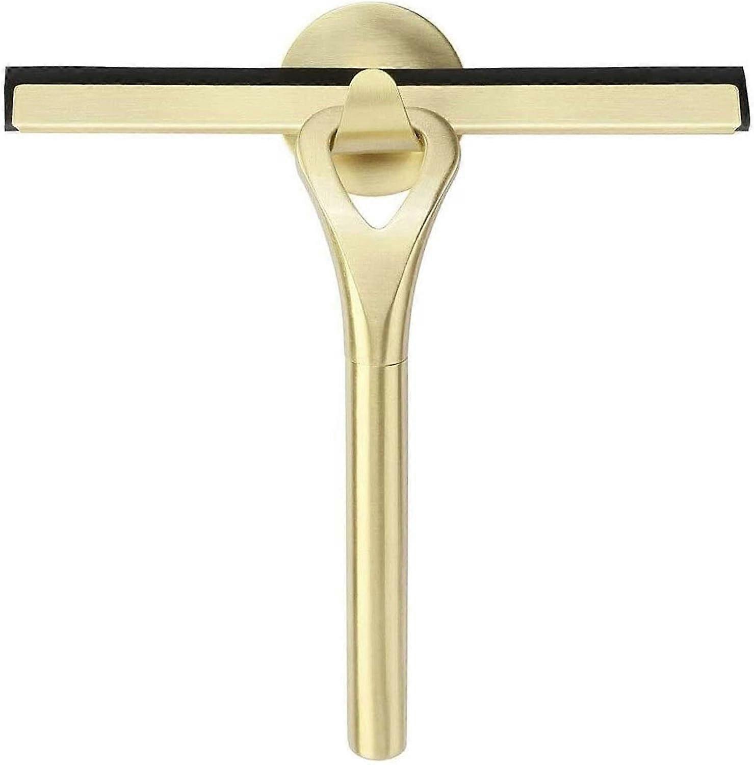 Shower Squeegee 8.8''Gold Wiper without Leaving Marks and Scratches Glass Wiper with Suction Hook