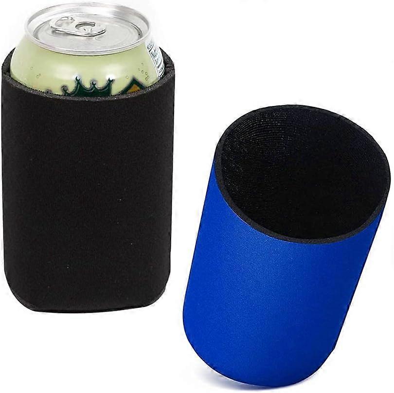 2Pcs Beer Cooler,Soft Neoprene Can Coolers for Soda Cans Beer Cans Beer Bottles(Blue and Black)