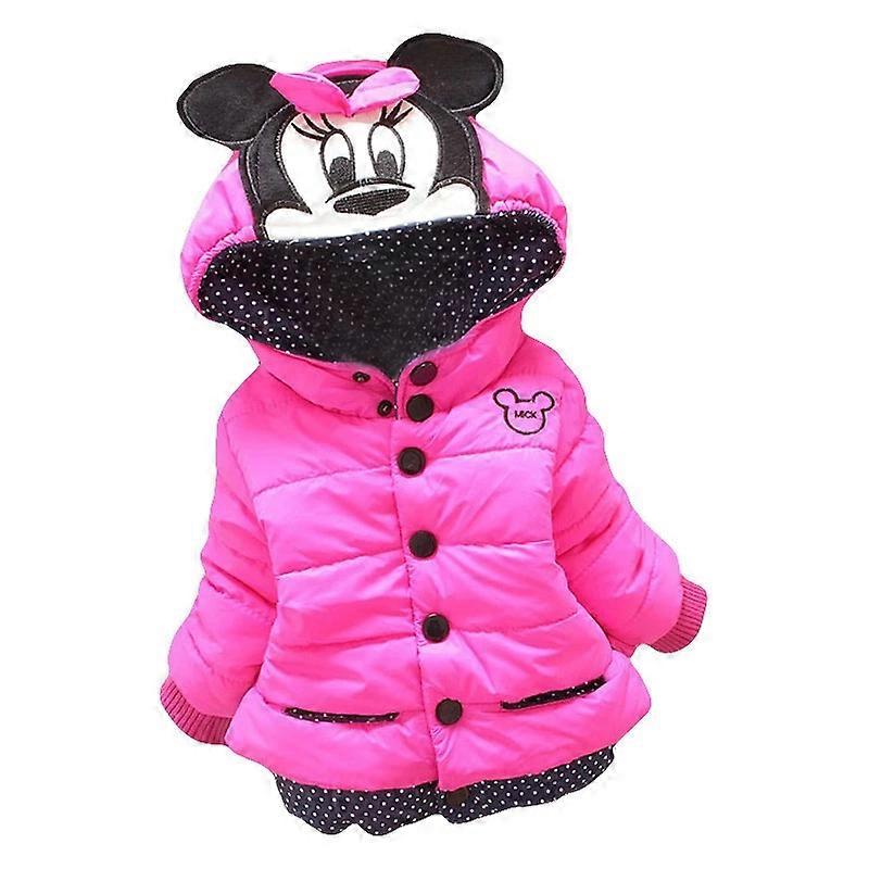 Bébé Filles Minnie Mouse Veste À Capuche Combinaison Coton Rembourré Vêtements D’extérieur Dessin animé Chaud Toddler Garçons Enfants Automne Hiver