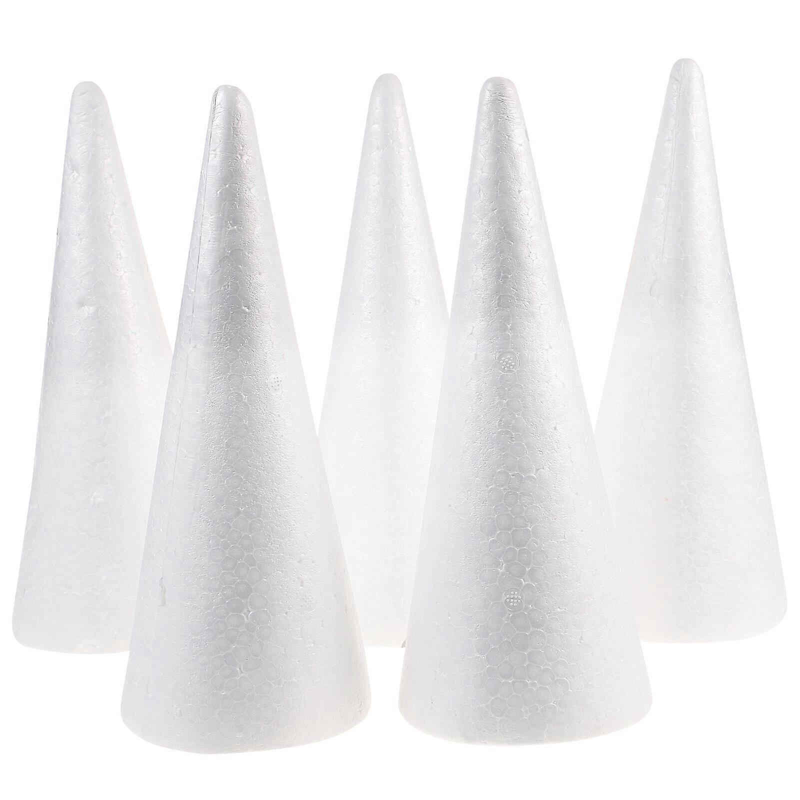 5pcs Kids DIY Craft Cone Accessories Christmas Cone Handmade White Solid Cone (24.5x10cm)