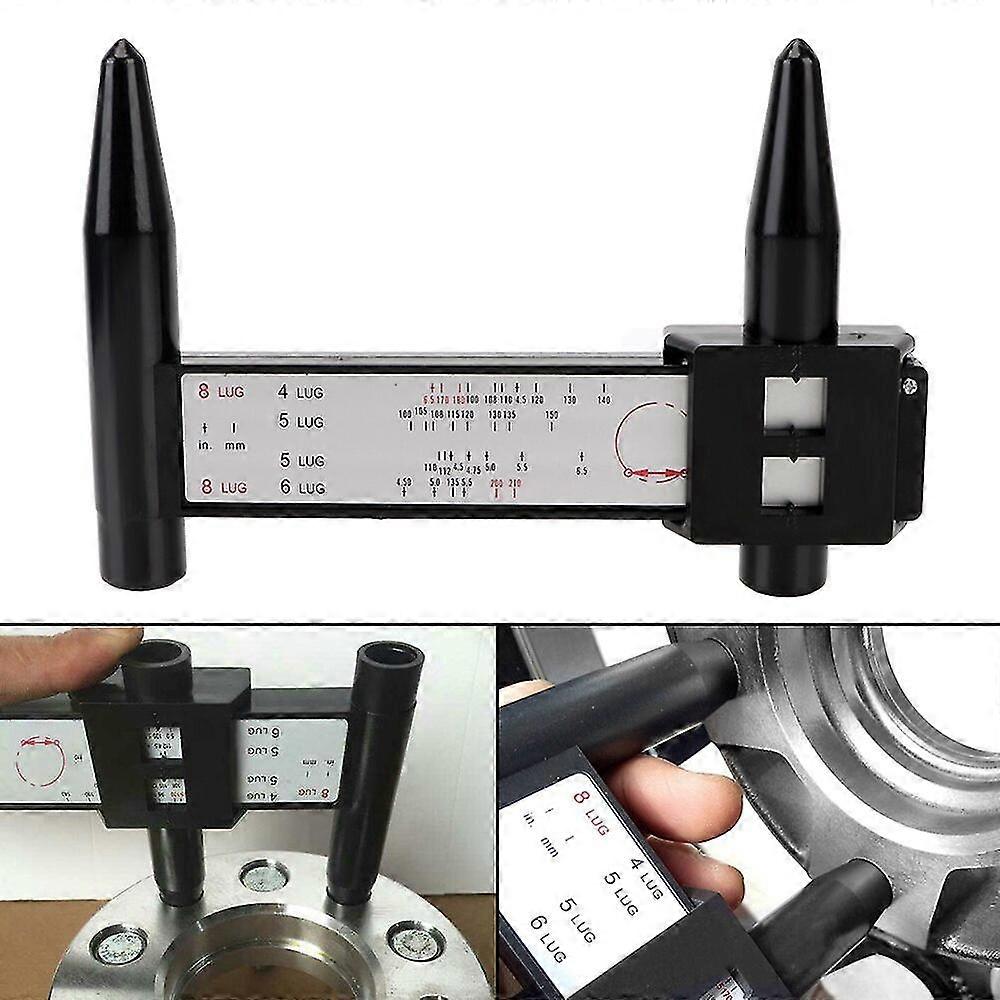 Wheel Rim Bolt Pattern Hole Distance Measuring Tool Modified Hole Distance Ruler Black Pcd Caliper 8lug Wheels